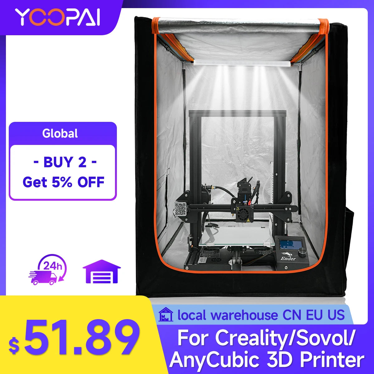 YOOPAI 3D Printer Enclosure with LED Light for Ender Series