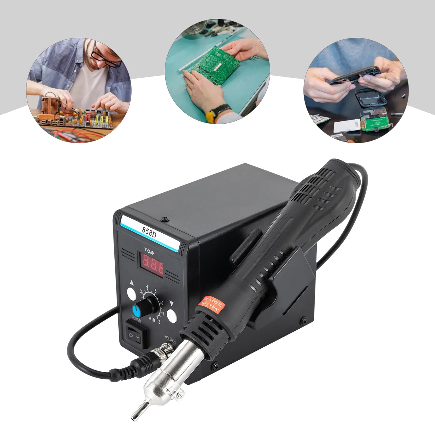 Fan 858D SMD Hot Air Rework Station 700W Soldering