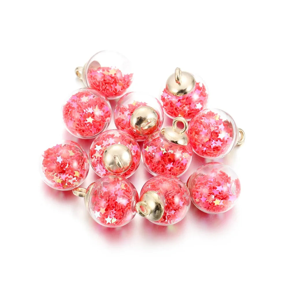 St.kunkkaCharms Glass Ball Star Charms 10Pcs DIY Jewelry