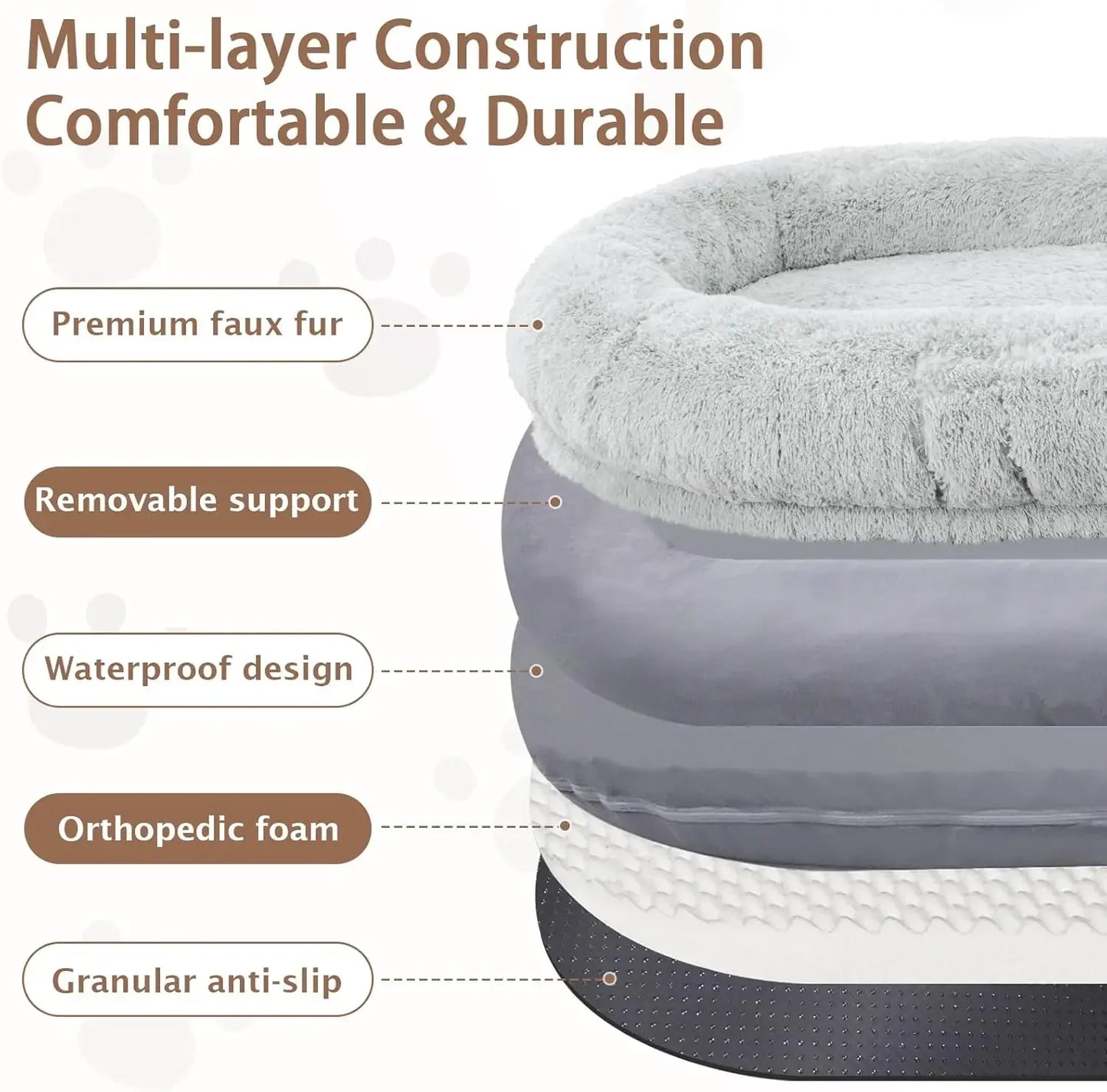XMSJ Human Dog Bed Memory Foam Pillow Lounge Ultimate Mat