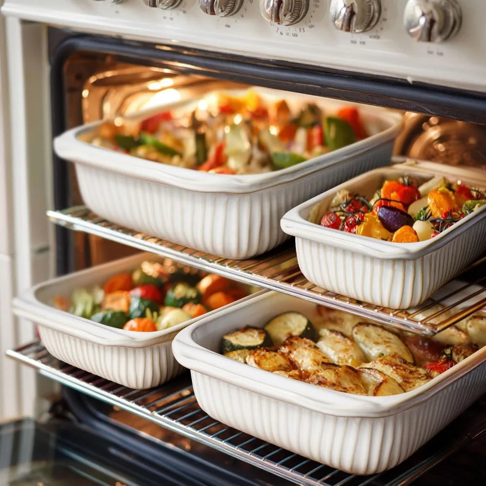 Oven Safe Ceramic Lasagna Dishes And Baking Trays Sets