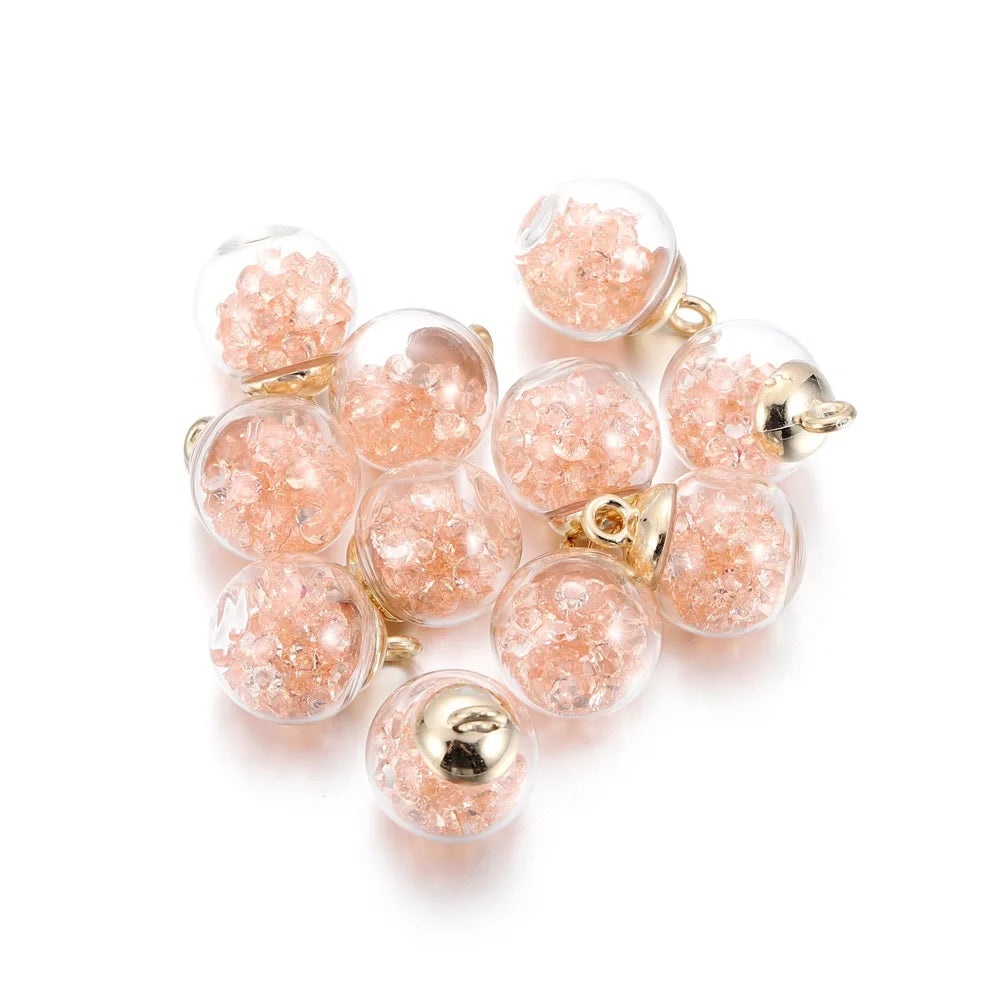 St.kunkkaCharms Glass Ball Star Charms 10Pcs DIY Jewelry