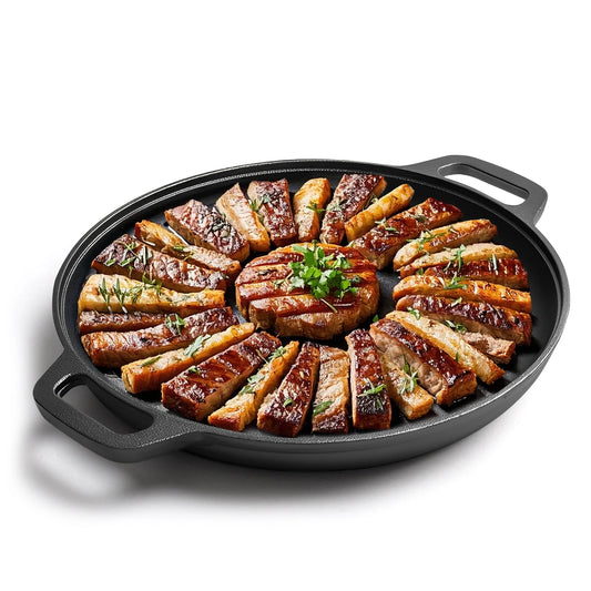Hign Concerned Cast Iron Skillet Pre Seasoned With Dual Loop