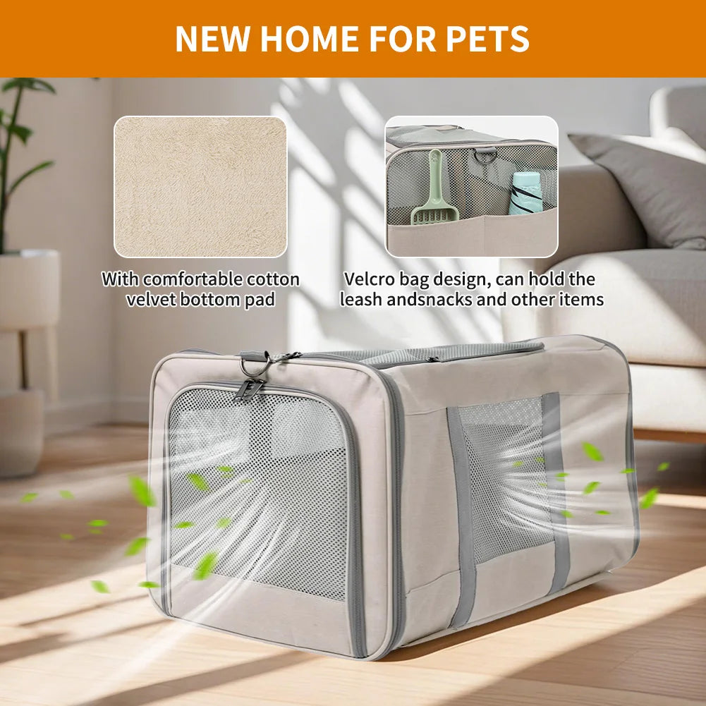 Cat Trolley For Two Cats Transport Carrier With Wheels