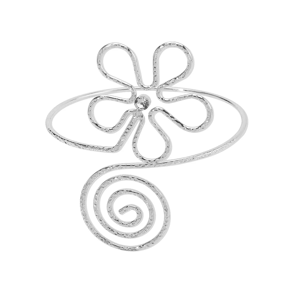 KMVEXO Punk Metal Leaves Flower Cuff Bracelet For Women