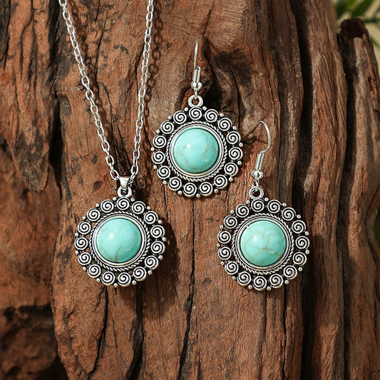 Lovbeafas Vintage Bohemian Hollow Geometric Jewelry Set