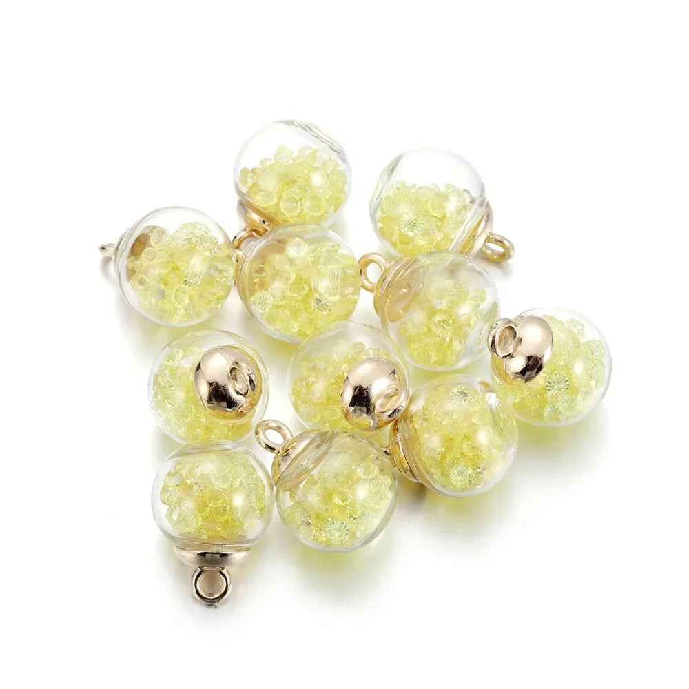 St.kunkkaCharms Glass Ball Star Charms 10Pcs DIY Jewelry