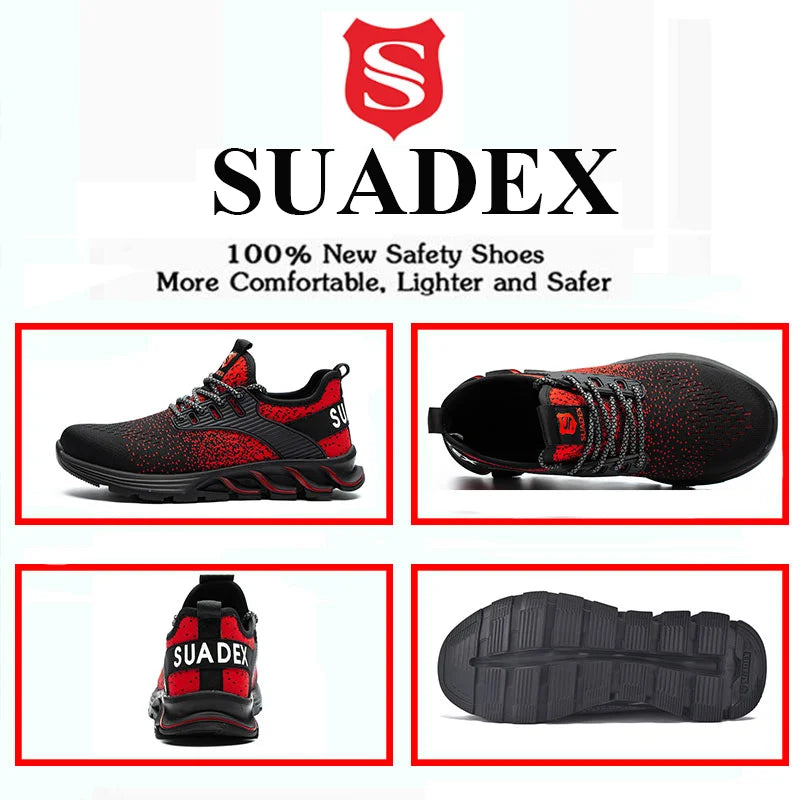 SUADEX Unisex Safety Shoes Steel Toe Work Boots Breathable