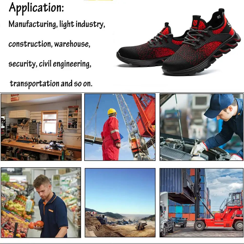 SUADEX Unisex Safety Shoes Steel Toe Work Boots Breathable