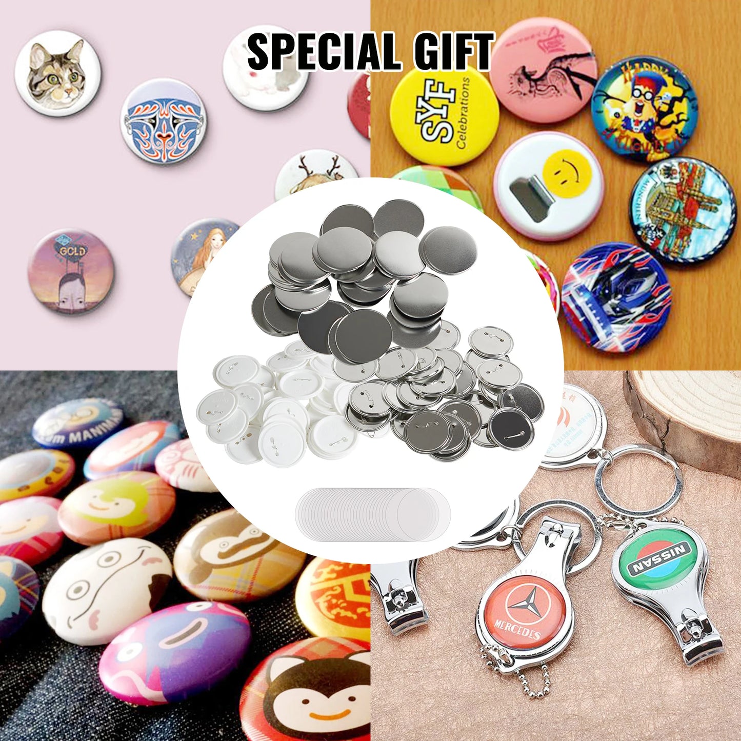 Film Button Badge Parts For Button Maker Machine Set