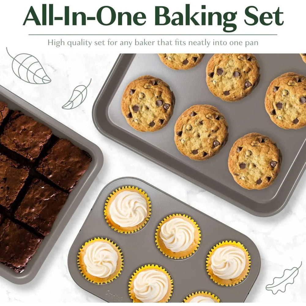 Goodful Nonstick Bakeware Set Stackable Pans And Molds
