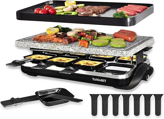 Tamarit Raclette Table Grill 3 In 1 Portable Electric Griddle