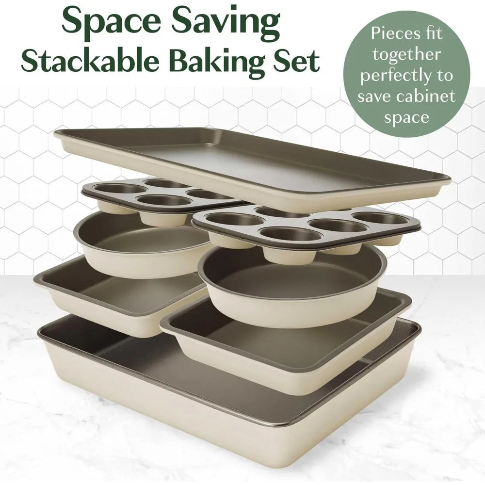 Goodful Nonstick Bakeware Set Stackable Pans And Molds