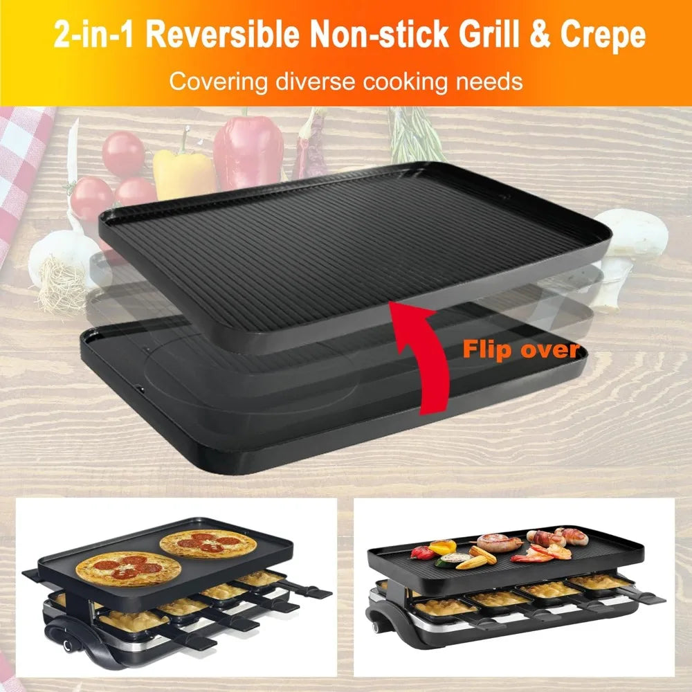 Tamarit Raclette Table Grill 3 In 1 Portable Electric Griddle