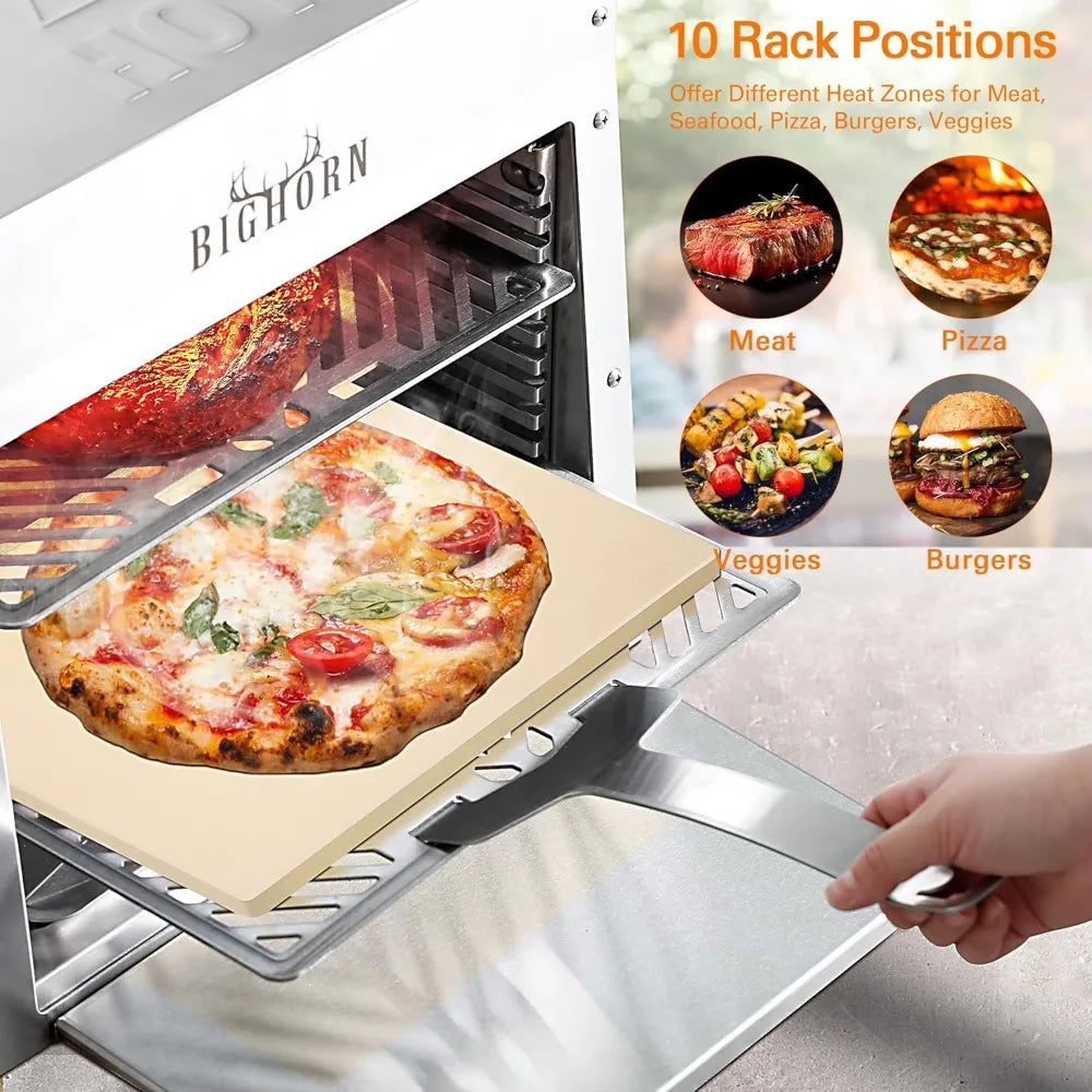 Portable Infrared Propane Grill 1500F Sear Station With Pizza Stone