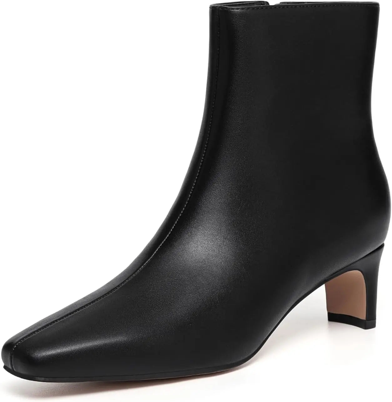 Athlefit Women's Ankle Boots Low Heel Pointed Toe Zipper