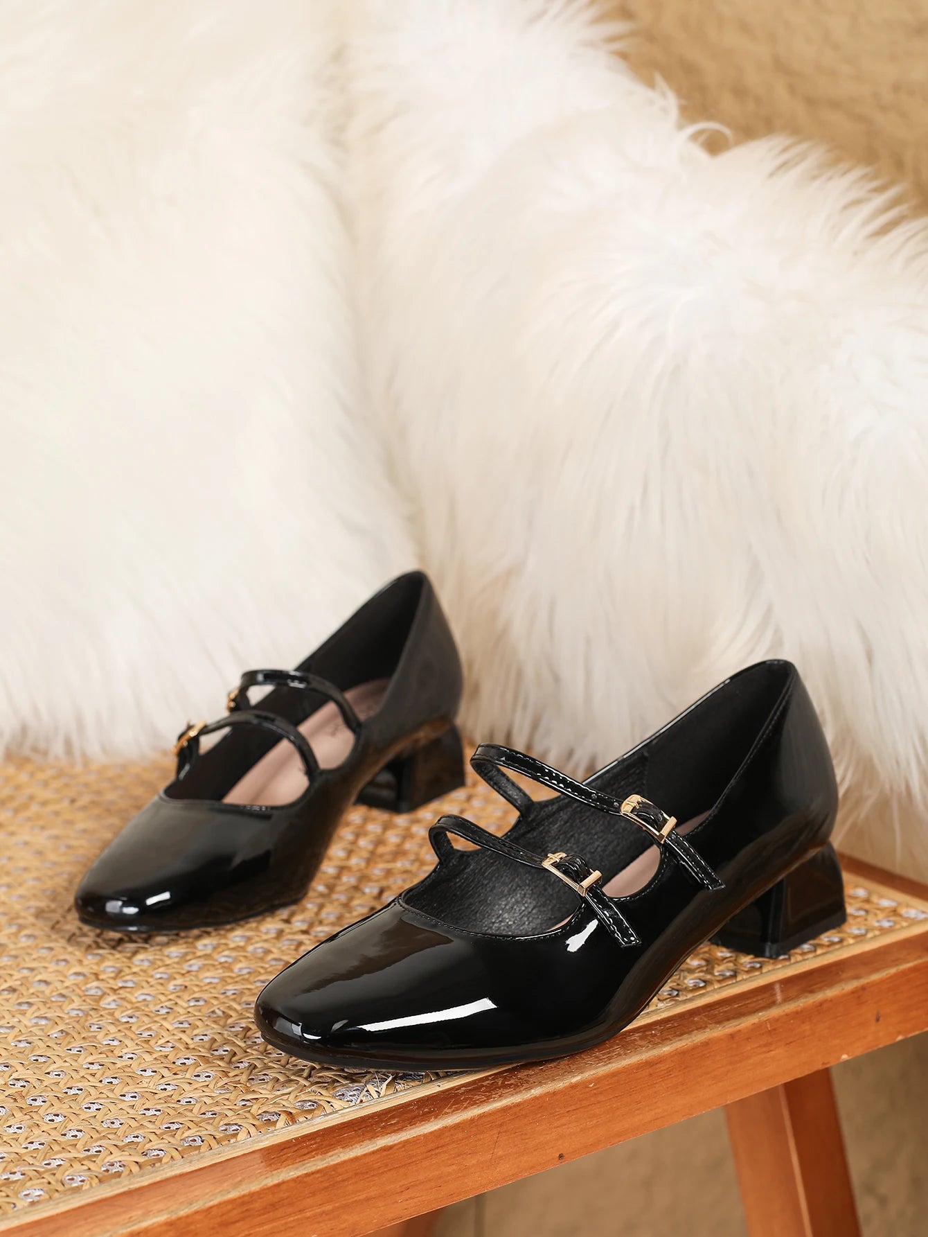 Women Mary Jane Pumps Patent Leather High Heels Dress Shoes