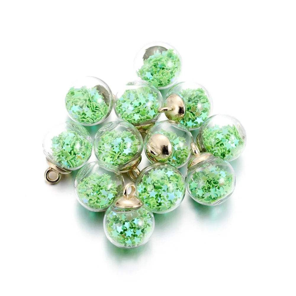 St.kunkkaCharms Glass Ball Star Charms 10Pcs DIY Jewelry