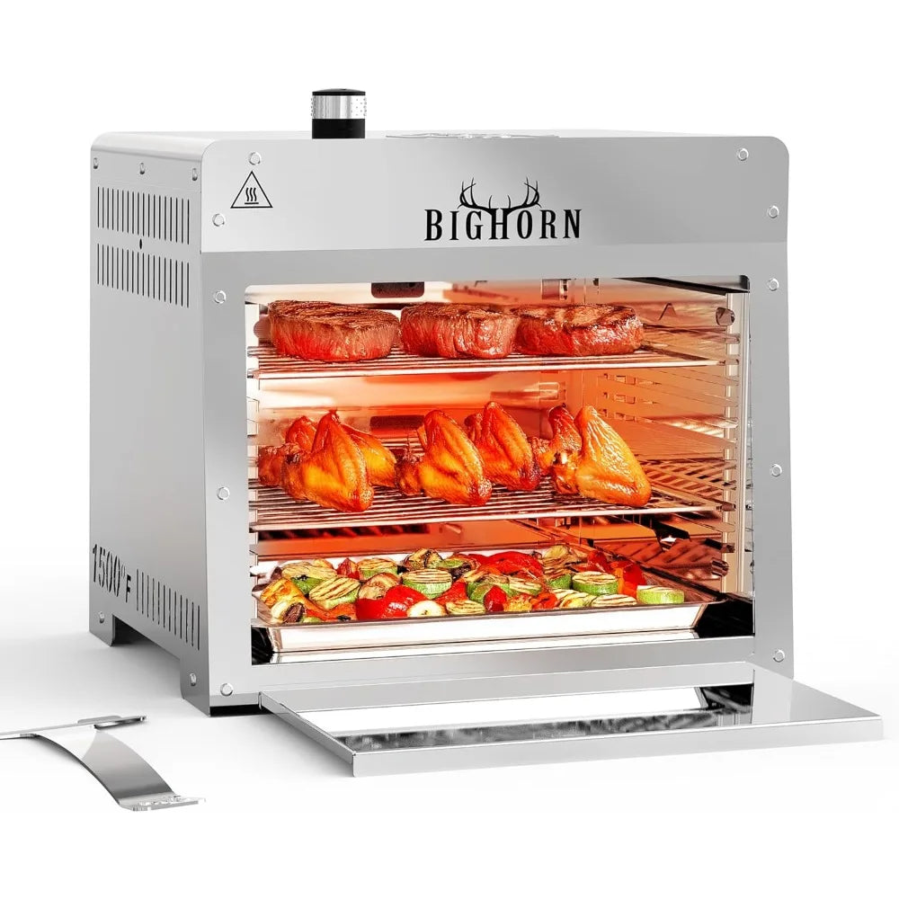 Portable Infrared Propane Grill 1500F Sear Station With Pizza Stone