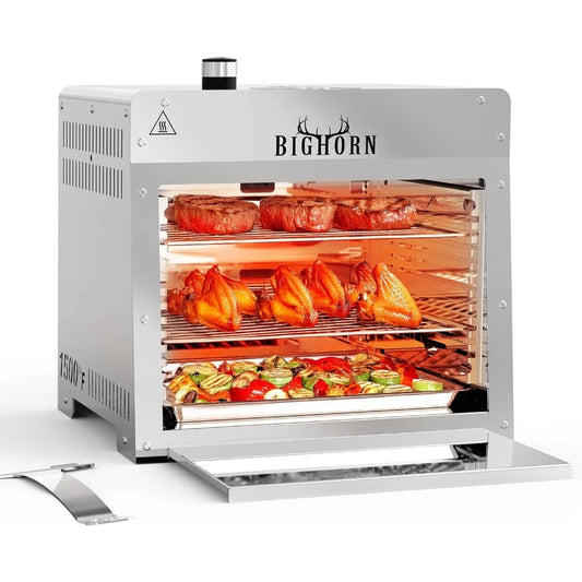 Portable Infrared Propane Grill 1500F Sear Station With Pizza Stone