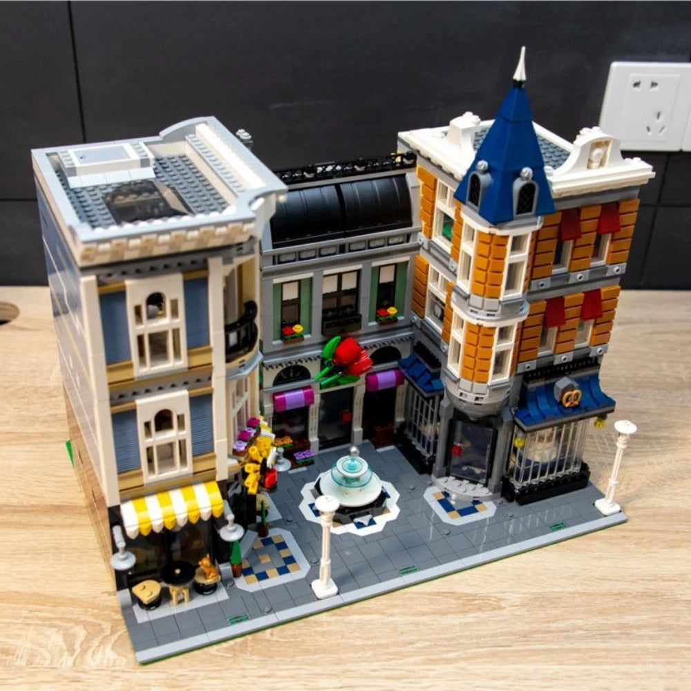 Town Hall Tudor Corner Brick Building Blocks Set For Kids