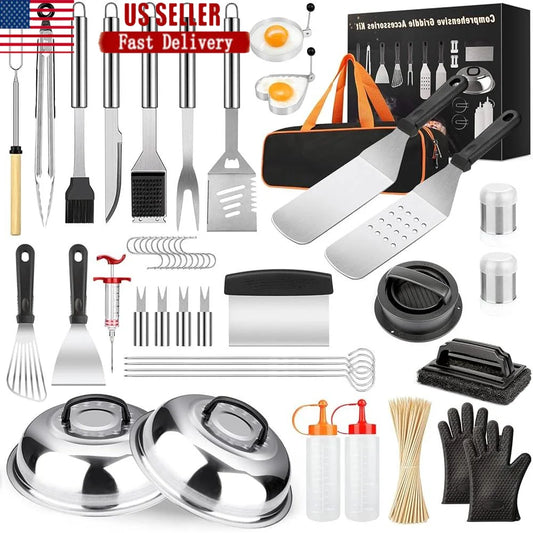 DUTRIEUX 144 Pcs BBQ Griddle Tools Set Stainless Steel