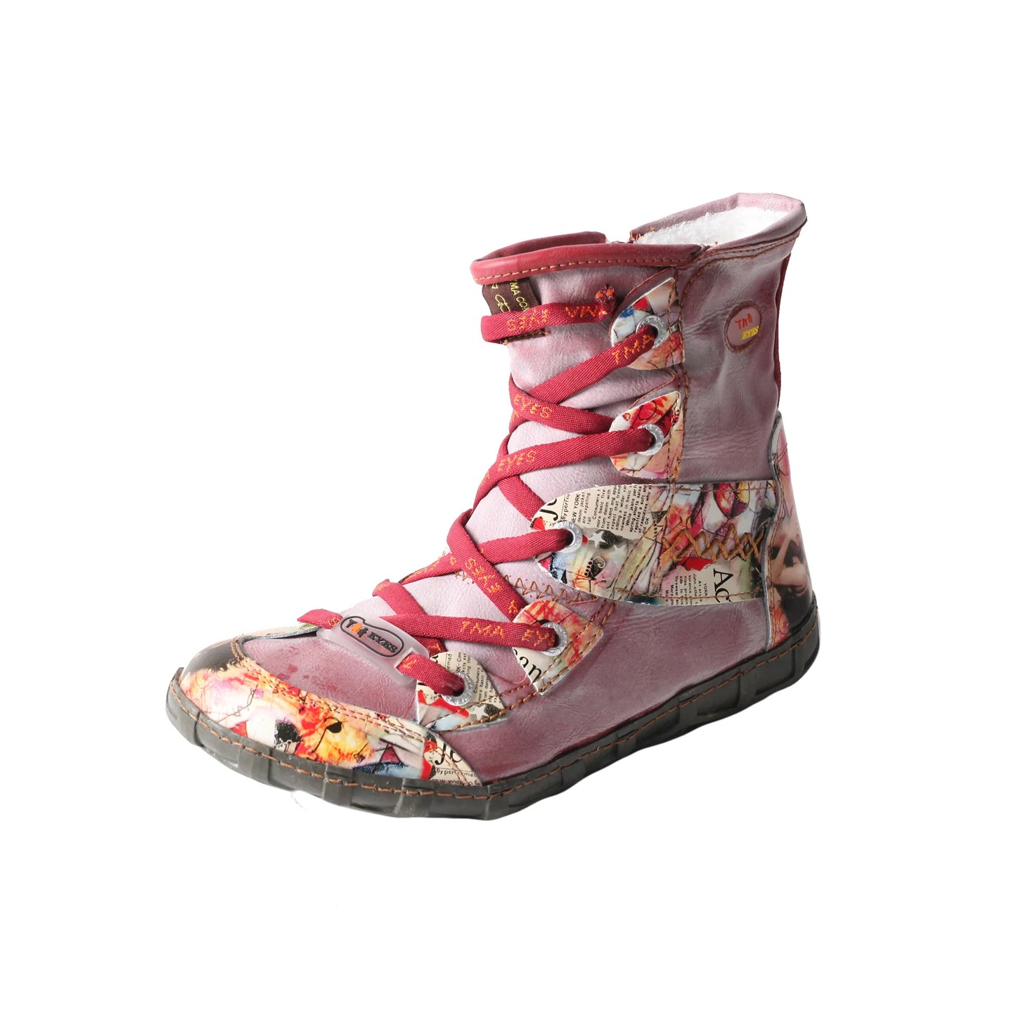 TMA EYES Women's Camouflage PU Leather Short Duck Boots Casual