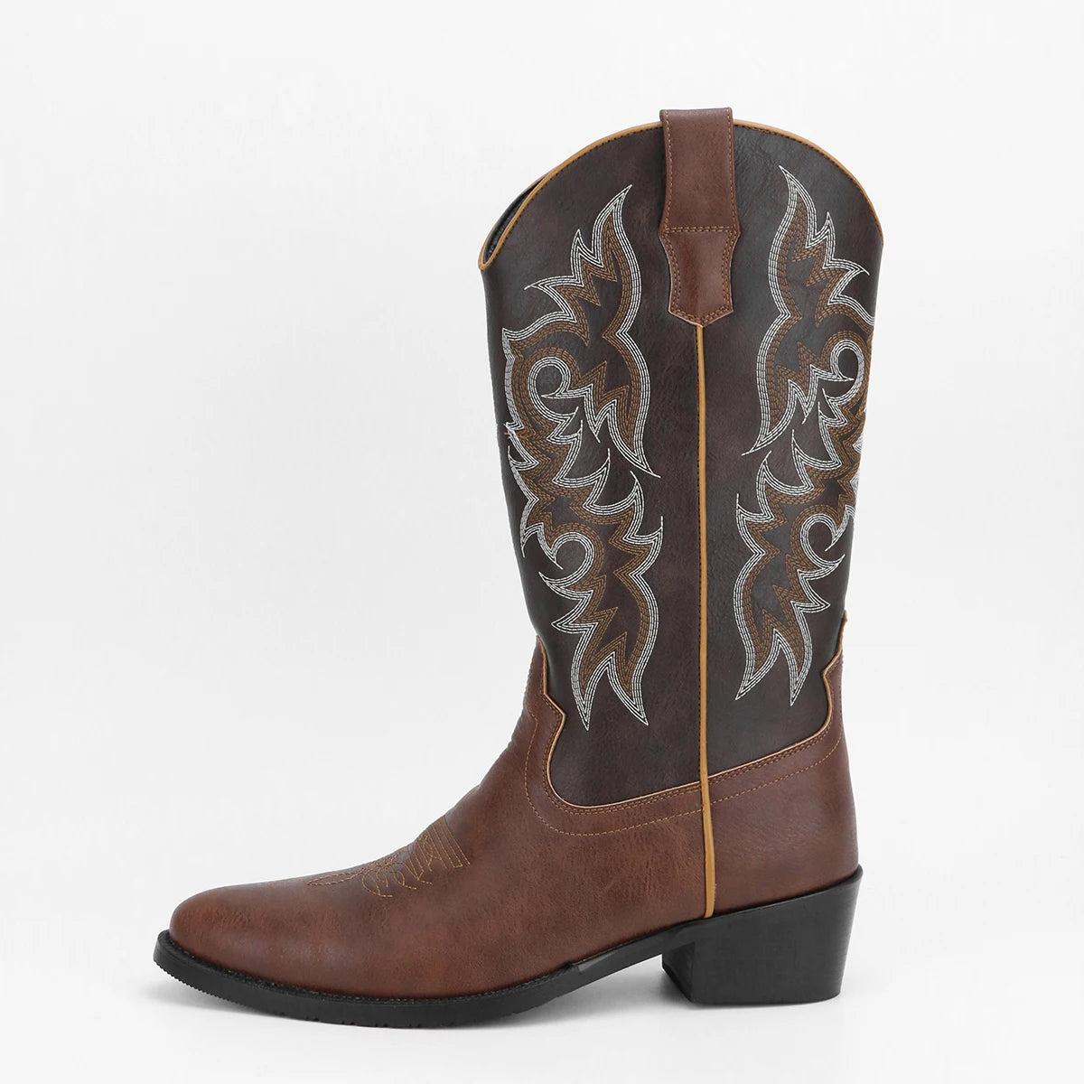 Men's Embroidered Desert Cowboy Boots Western Style Footwear