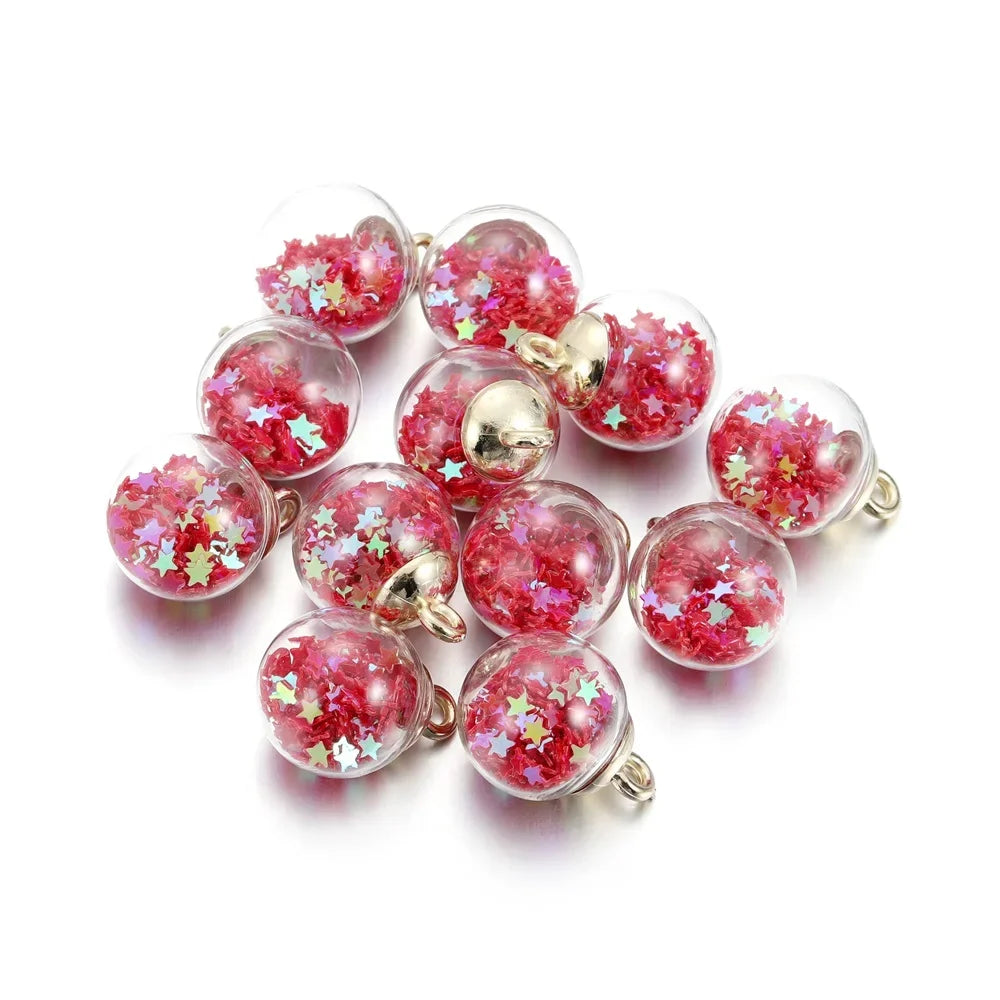 St.kunkkaCharms Glass Ball Star Charms 10Pcs DIY Jewelry