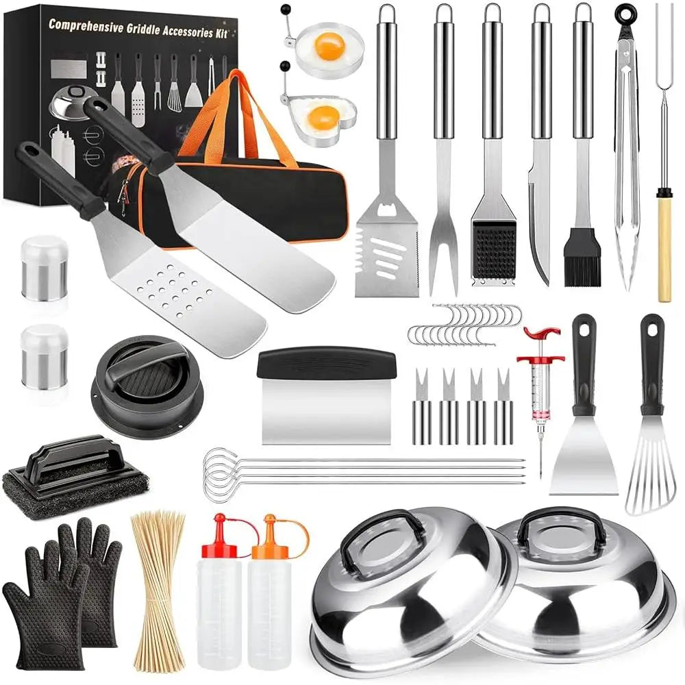 DUTRIEUX 144 Pcs BBQ Griddle Tools Set Stainless Steel