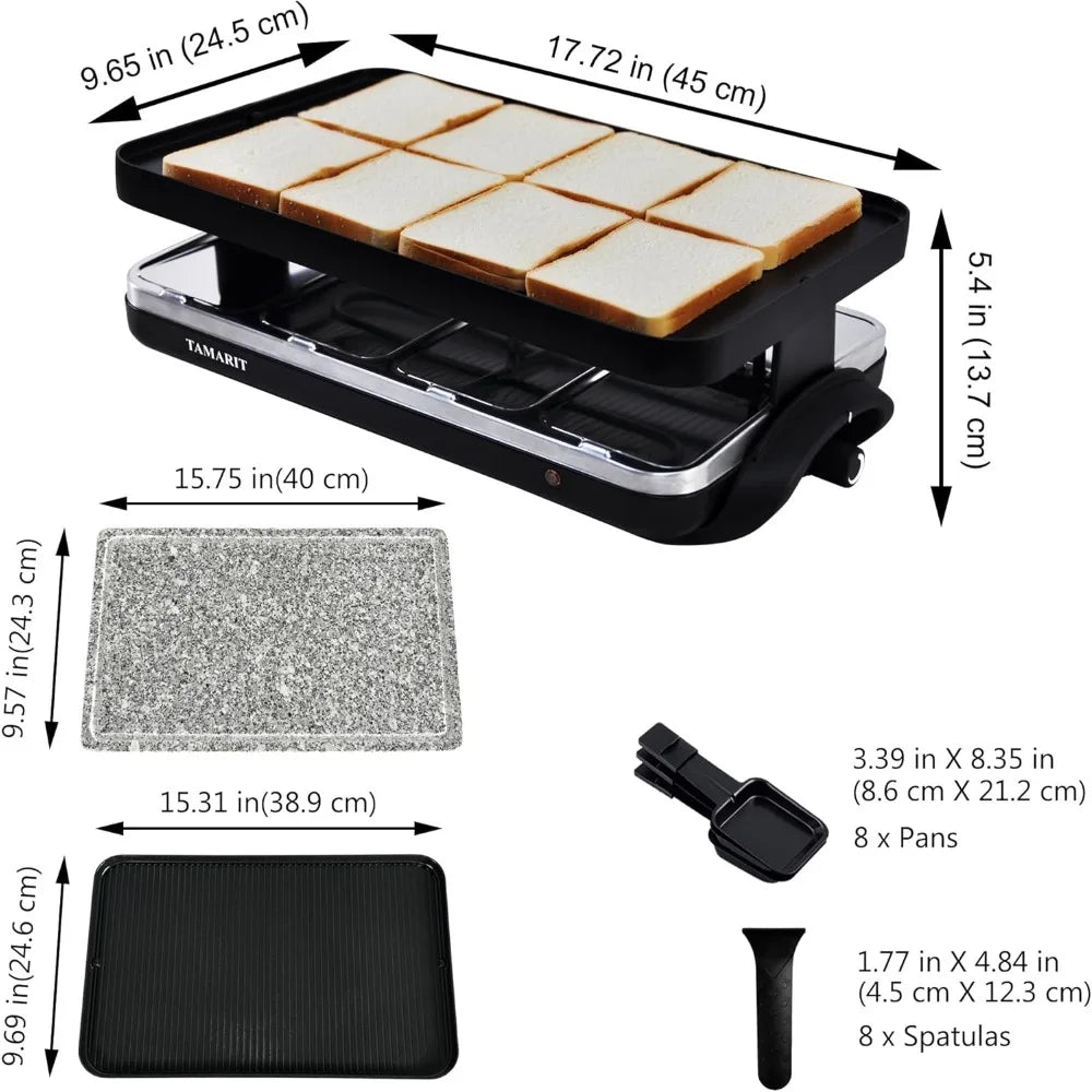 Tamarit Raclette Table Grill 3 In 1 Portable Electric Griddle