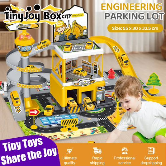 Railway Car Parking Kits DIY Race Track Cars Toy Set