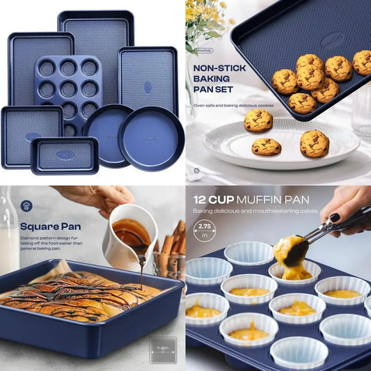 Nonstick Bakeware Set Bake Sheets And Cookie Pans Oven