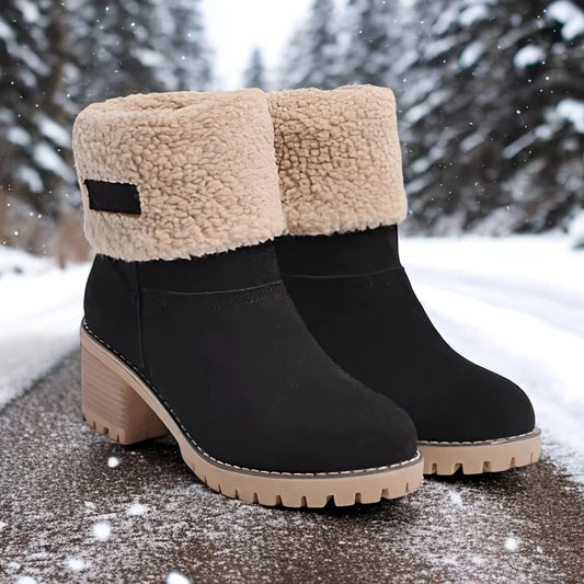 Winter Faux Fur Snow Boots For Women With Platform Heels