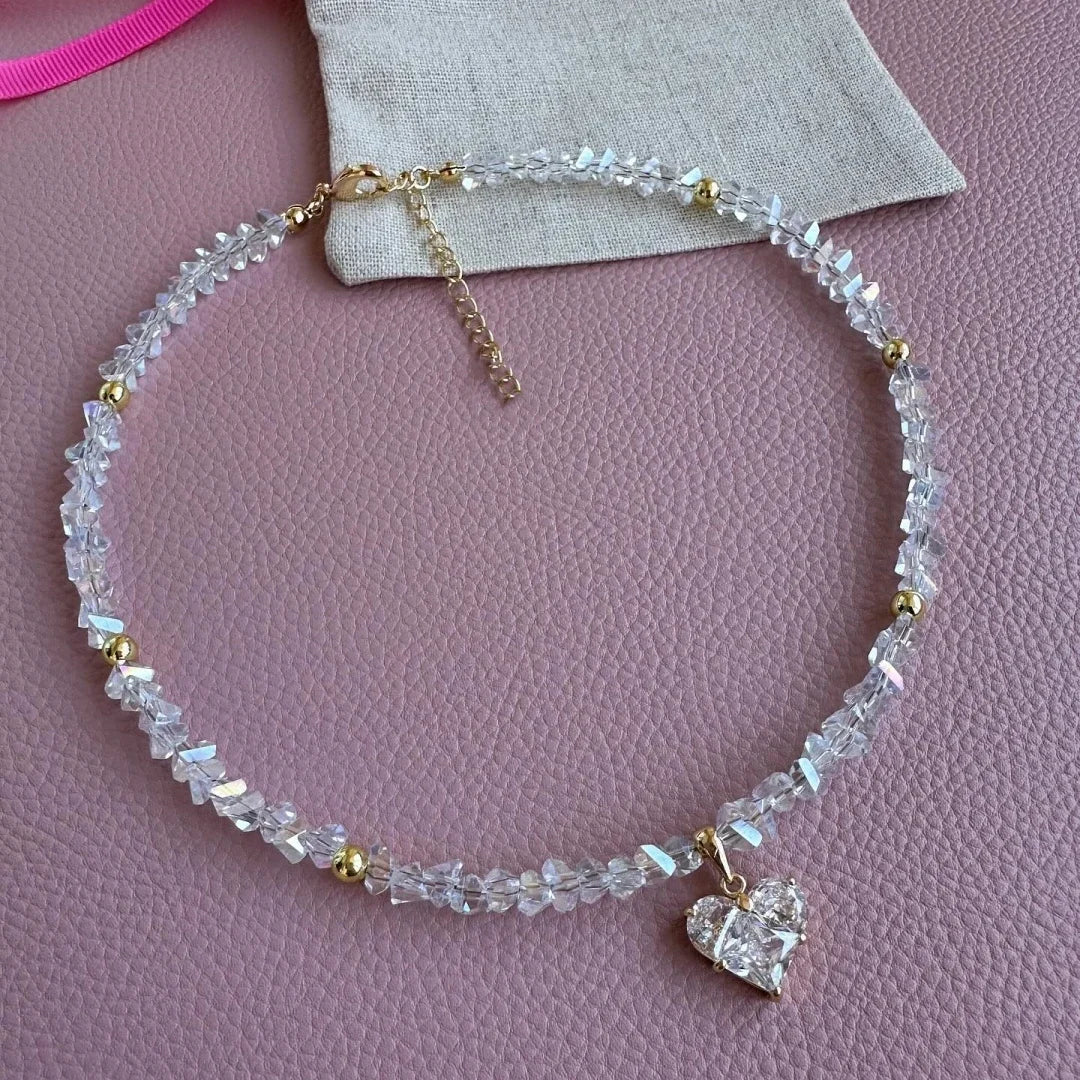 Bls-Miracle Zircon Heart Pendant Necklace For Women