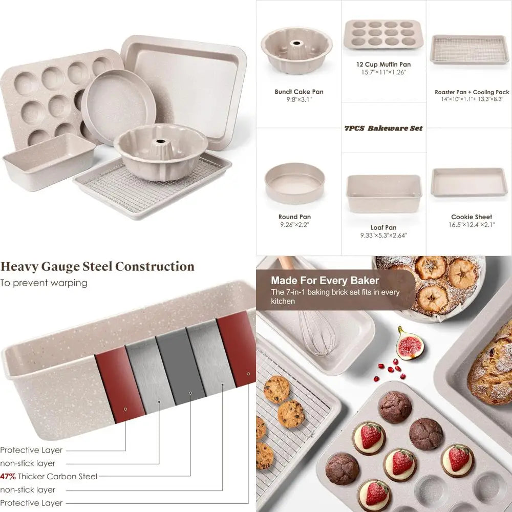 Nonstick Bakeware Set With Stackable Oven Pans And Sheets