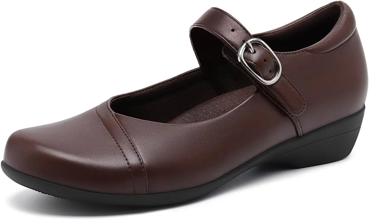 Athlefit Mary Jane Flats for Women Dressy Comfort Flat Shoes