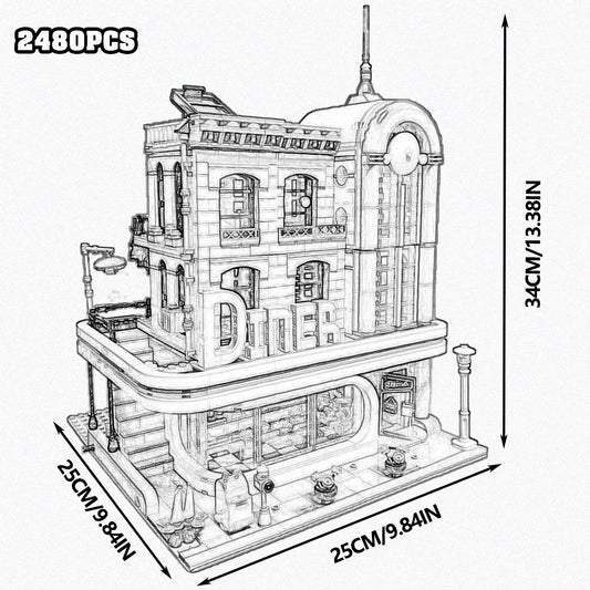 Town Hall Tudor Corner Brick Building Blocks Set For Kids