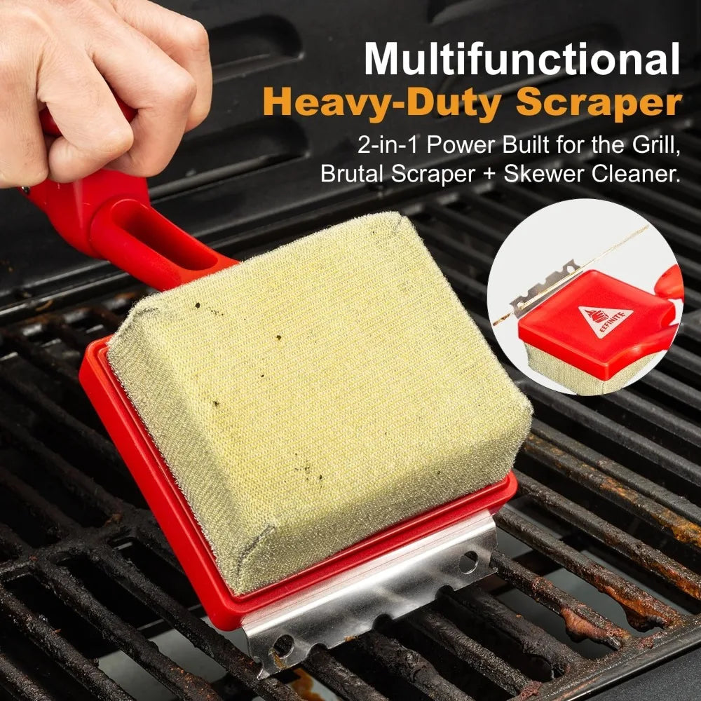 EEFINITE Steam Grill Cleaner Brush With Replacement Scrub Sponge