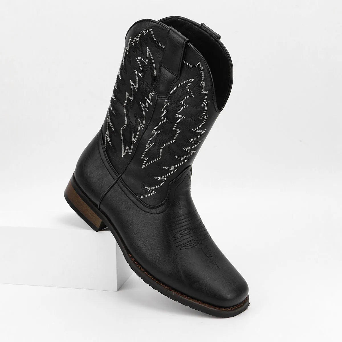 Mens Desert Cowboy Boots Square Toe Phoenix Embroidered Western Boots