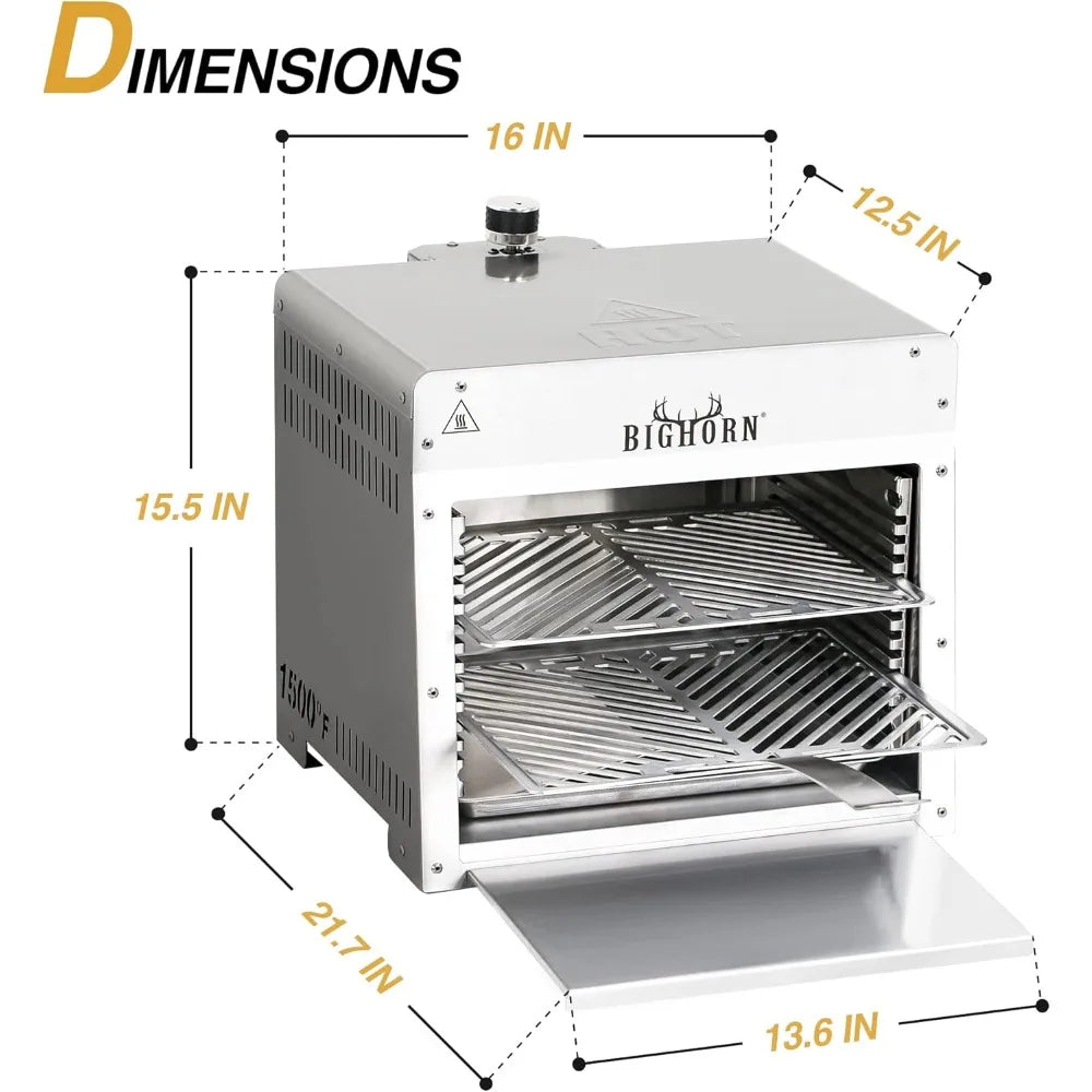 Portable Infrared Propane Grill 1500F Sear Station With Pizza Stone
