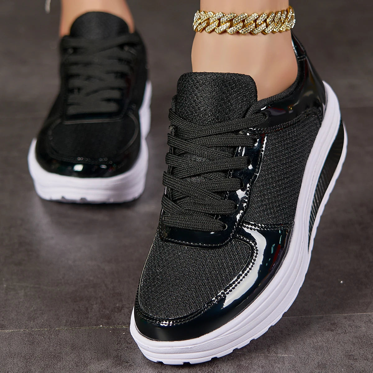 Women Glitter Sneakers Casual Fashion Lightweight Walking Shoes