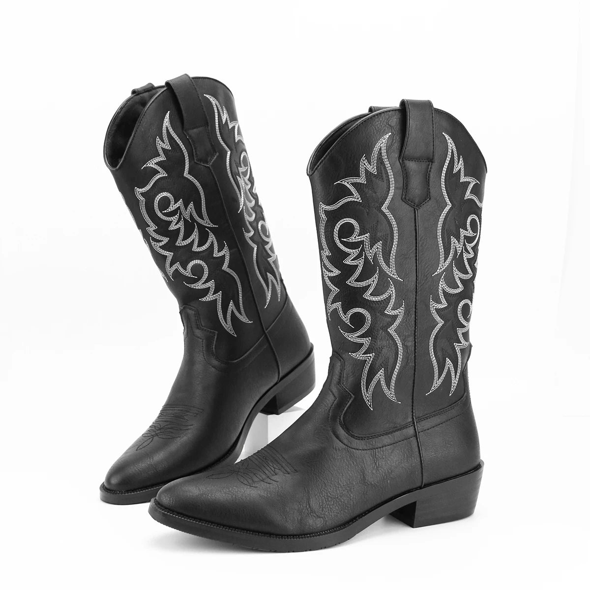 Men's Embroidered Desert Cowboy Boots Western Style Footwear