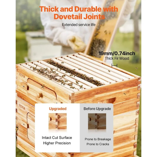 XMSJ Beehive Starter Kit Langstroth Beekeeping Beeswax