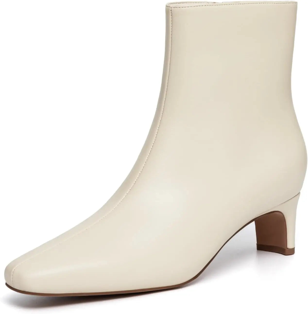 Athlefit Women's Ankle Boots Low Heel Pointed Toe Zipper