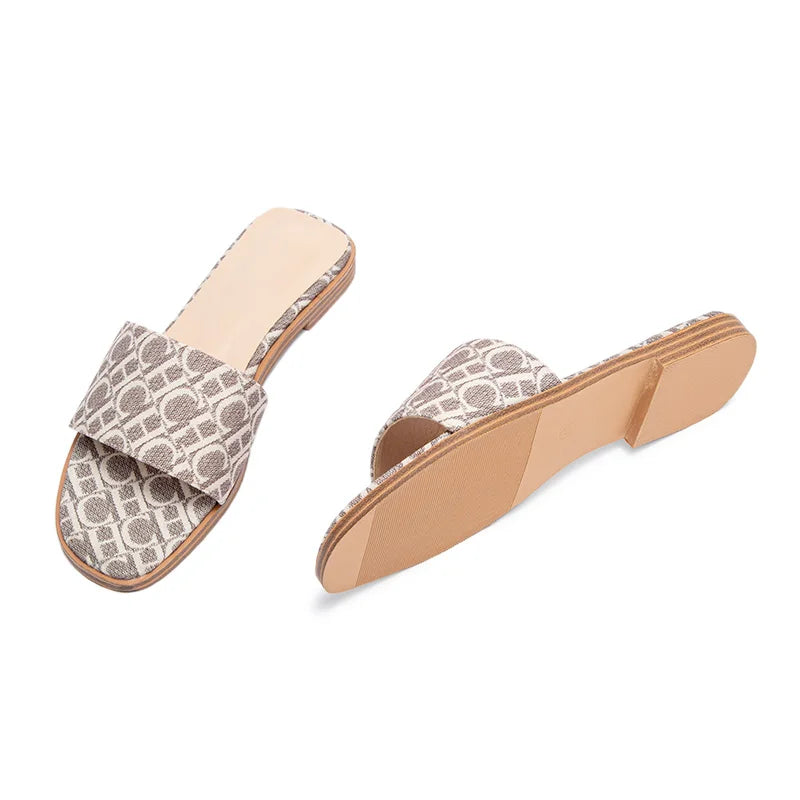 CHCHCN Womens Anti Slip Slippers With Letter Print