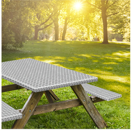 MoroccoTables Picnic Table Covers With Bench Covers Elastic Fitted Tablecloth