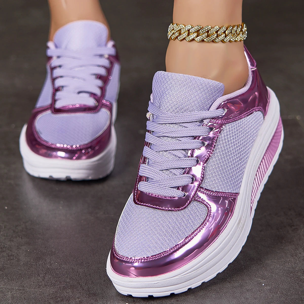 Women Glitter Sneakers Casual Fashion Lightweight Walking Shoes