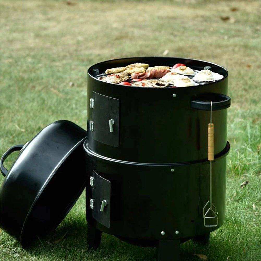 Shunmaii Vertical Charcoal BBQ Smoker With Built In Thermometer