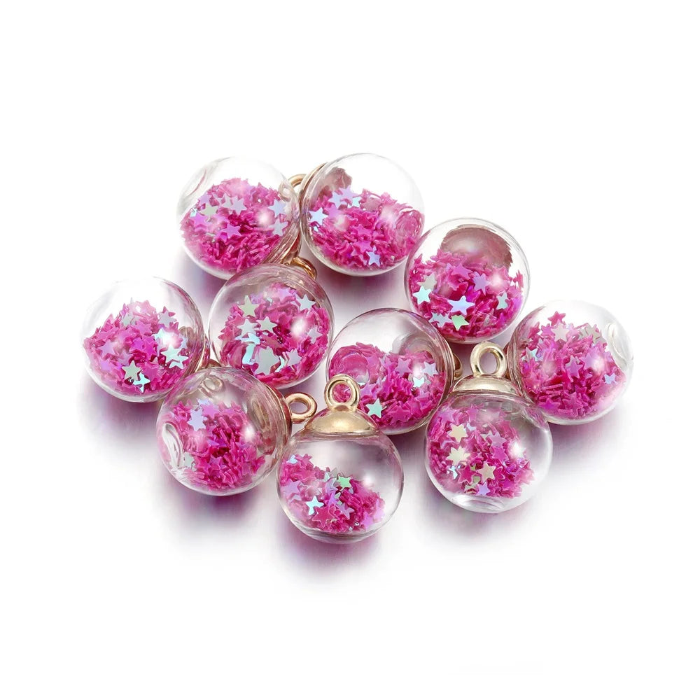 St.kunkkaCharms Glass Ball Star Charms 10Pcs DIY Jewelry